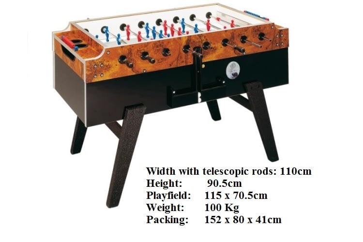 GARLANDO COIN OPERATED SOCCER TABLE OLYMPIC WALNUT COLOUR